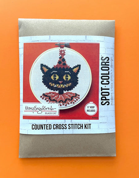 Black Cat by Mary Engelbreit Counted Cross Stitch DIY KIT