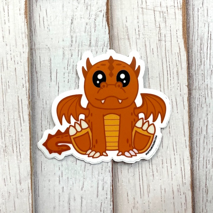 Orange Dragon Sticker 3"