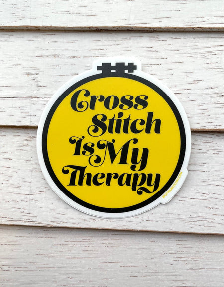 WS Cross Stitch Therapy Sticker 3"