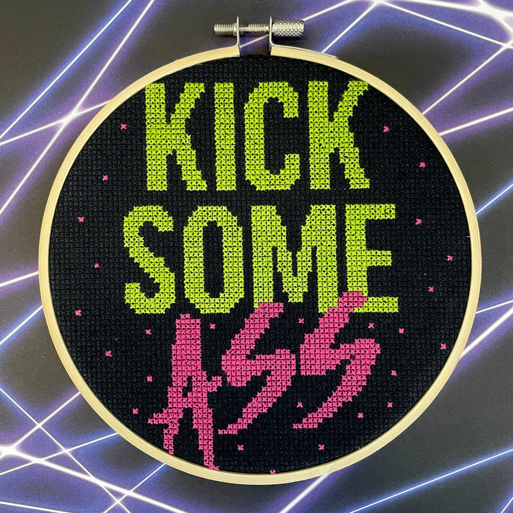 Kick Some As Counted Cross Stitch DIY KIT