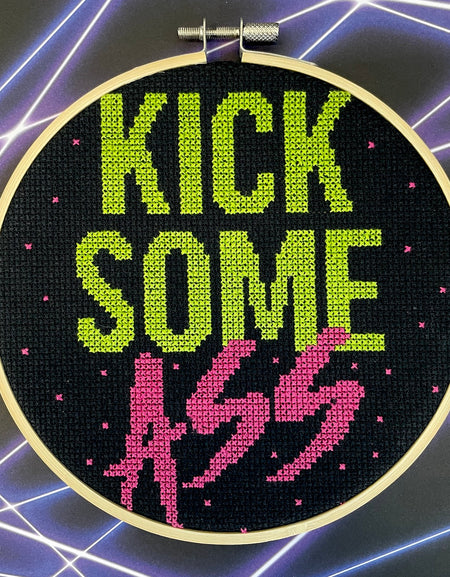 WS Kick Some As Counted Cross Stitch DIY KIT