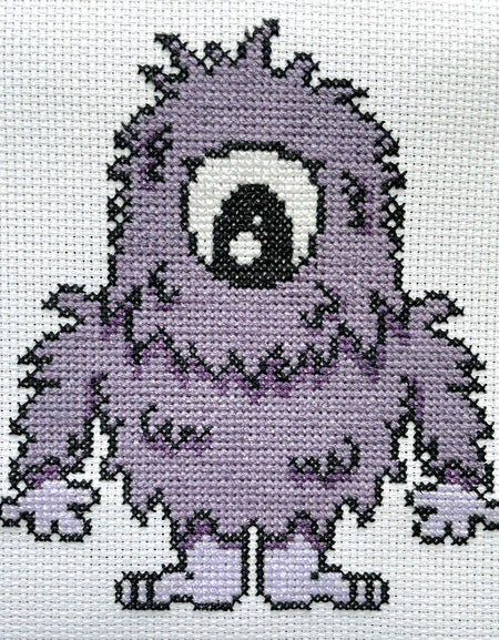 Patrisha Monster Counted Cross Stitch Pattern - January Monster