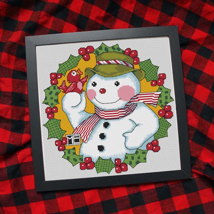 Snowman by Mary Engelbreit Counted Cross Stitch DIY KIT