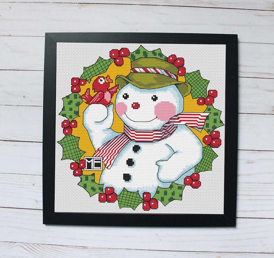 Snowman by Mary Engelbreit Counted Cross Stitch DIY KIT