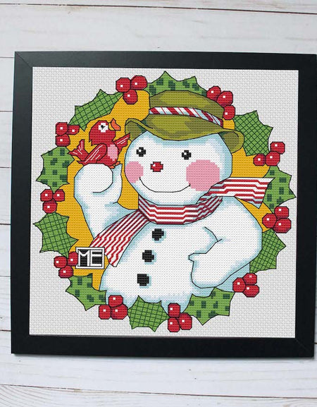 Snowman by Mary Engelbreit Counted Cross Stitch Digital Pattern