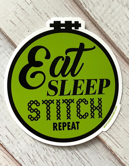 WS Eat Sleep Stitch Sticker 3"