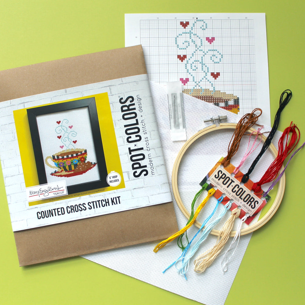 Teacup by Mary Engelbreit Counted Cross Stitch DIY