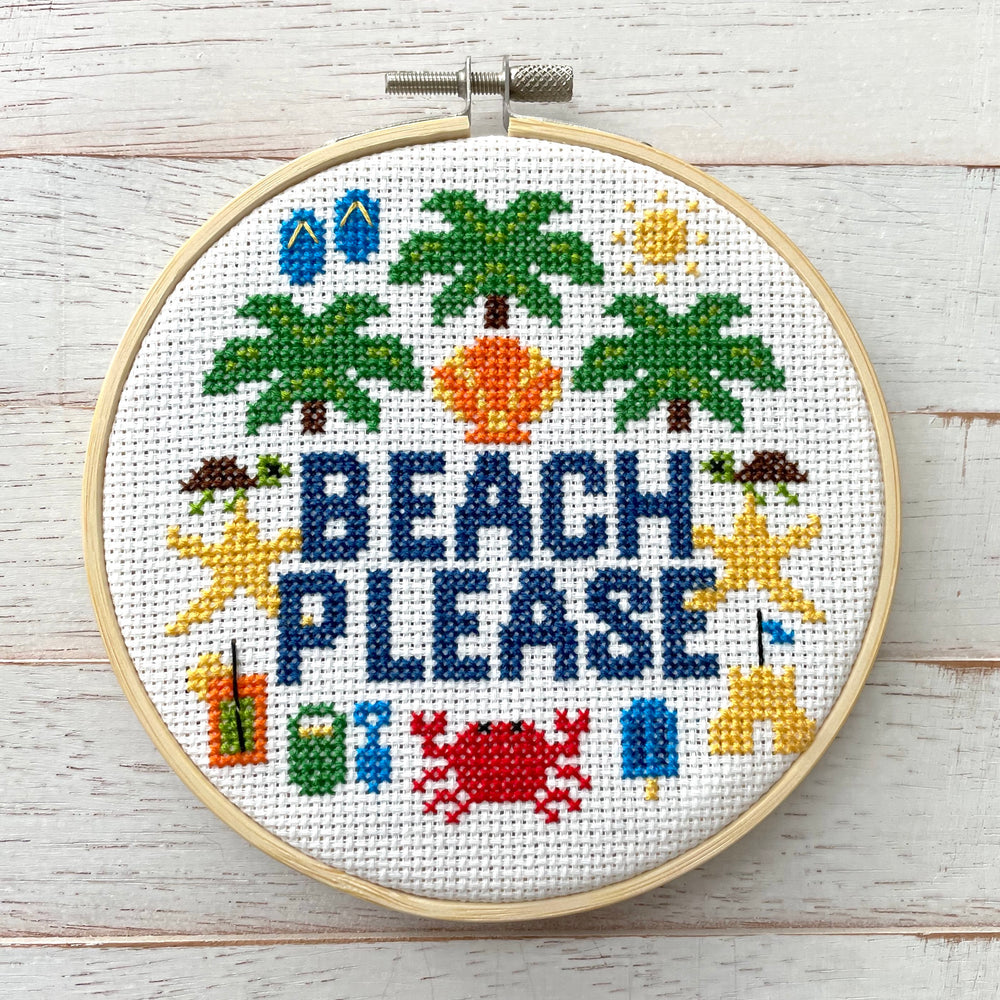 Beach Please Counted Cross Stitch DIGITAL pattern