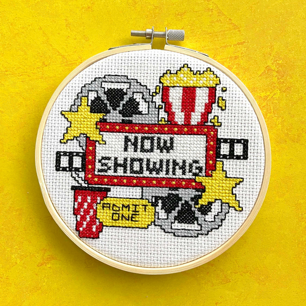 At The Movies Counted Cross Stitch DIGITAL Pattern