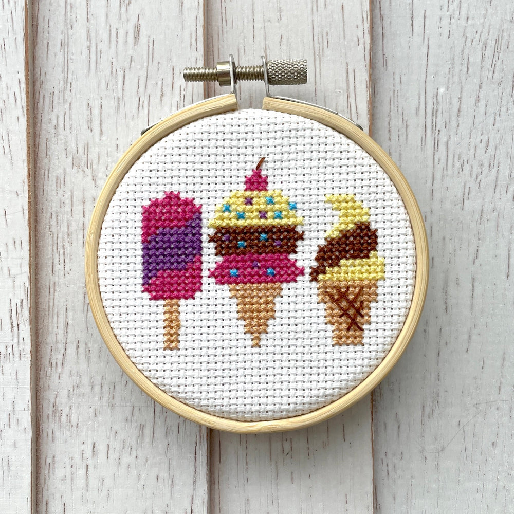 WS Ice Cream Mini Cross Stitch Kit
