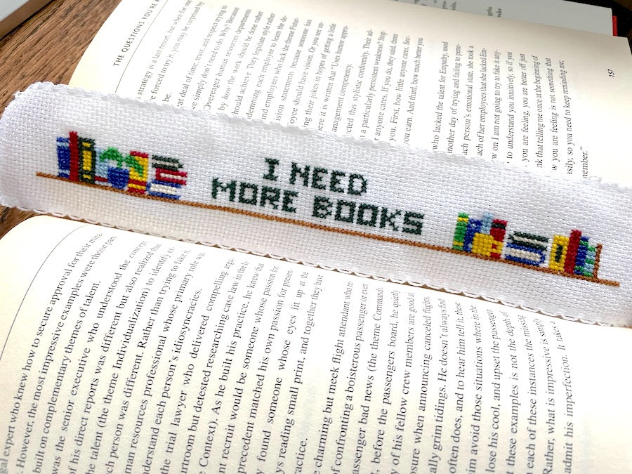 WS More Books Bookmark Counted Cross Stitch DIY KIT