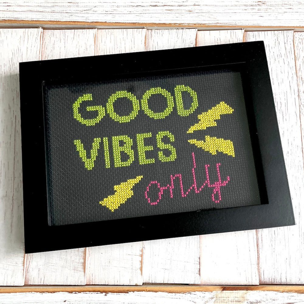 Good Vibes Only Counted Cross Stitch Pattern Download DIgital