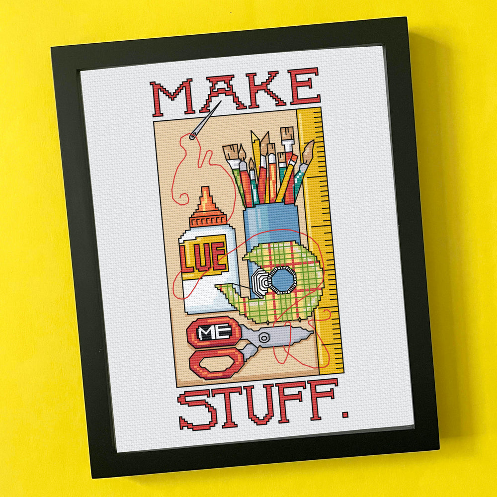 Make Stuff by Mary Engelbreit Counted Cross Stitch DIY KIT