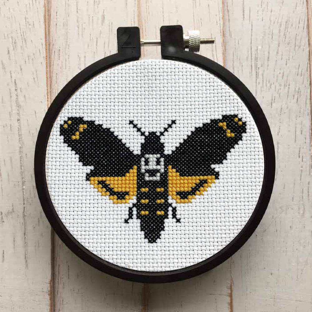 WS Deadhead Moth Counted Cross Stitch DIY KIT Beginner