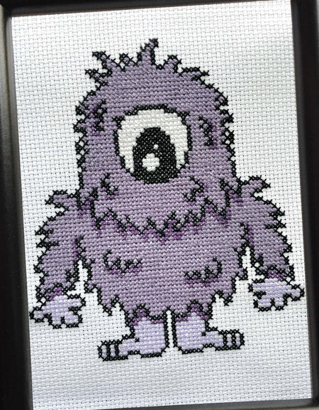 Patrisha Monster Counted Cross Stitch Pattern - January Monster