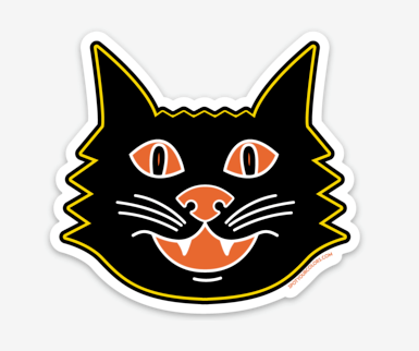 WS Halloween Black Cat Sticker 3"