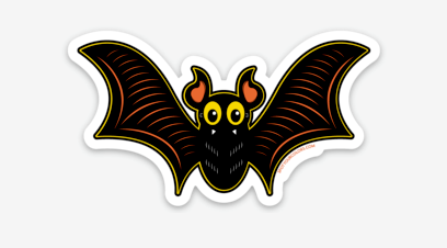 WS Halloween Bat Sticker 3"