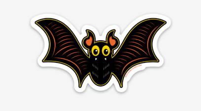 Halloween Bat Sticker 3"