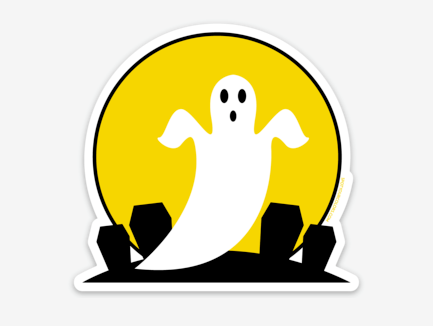 WS Halloween Ghost Sticker 3"
