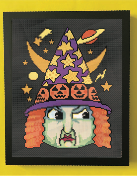 Angry Witch Face by Mary Engelbreit Cross Stitch Digital Download Pattern