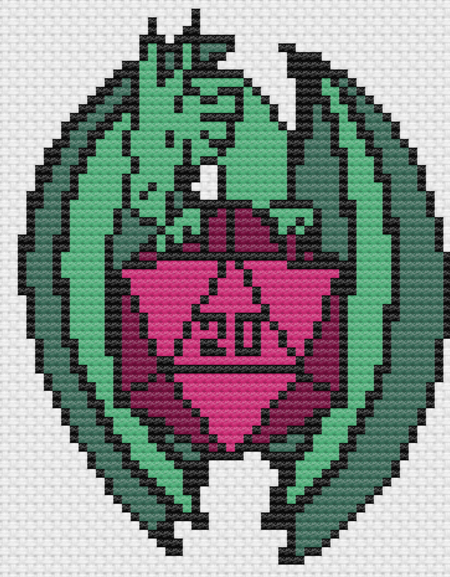 DRAGON CON - NEW D 20 Dragon by Rose Catherine Khan Cross Stitch PATTERN