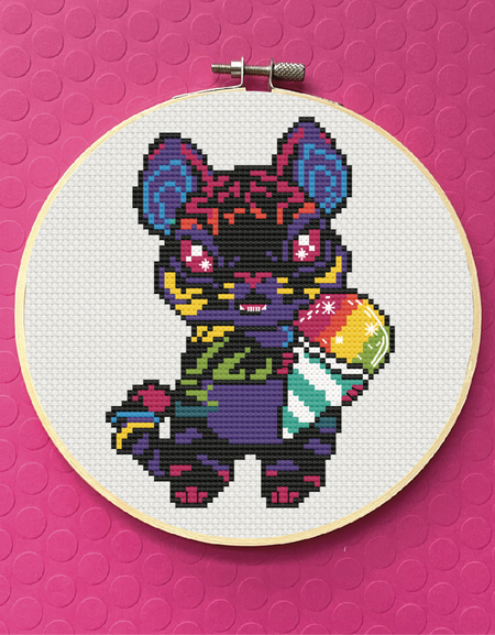 Rainbow Rave Slush Tiger by Ashley Benson Cross Stitch DIGITAL Pattern