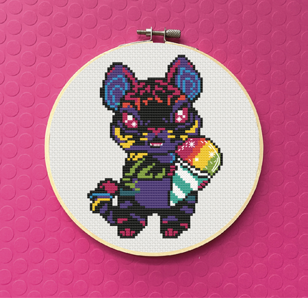 Rainbow Rave Slush Tiger by Ashley Benson Cross Stitch DIGITAL Pattern