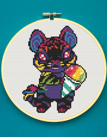 Rainbow Rave Slush Tiger by Ashley Benson Cross Stitch Kit