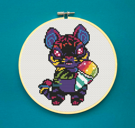 Rainbow Rave Slush Tiger by Ashley Benson Cross Stitch Kit