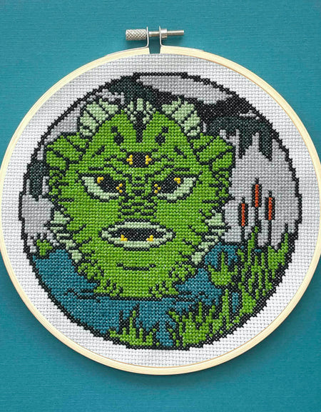 Toxic Swamp Monster Cross Stitch Kit