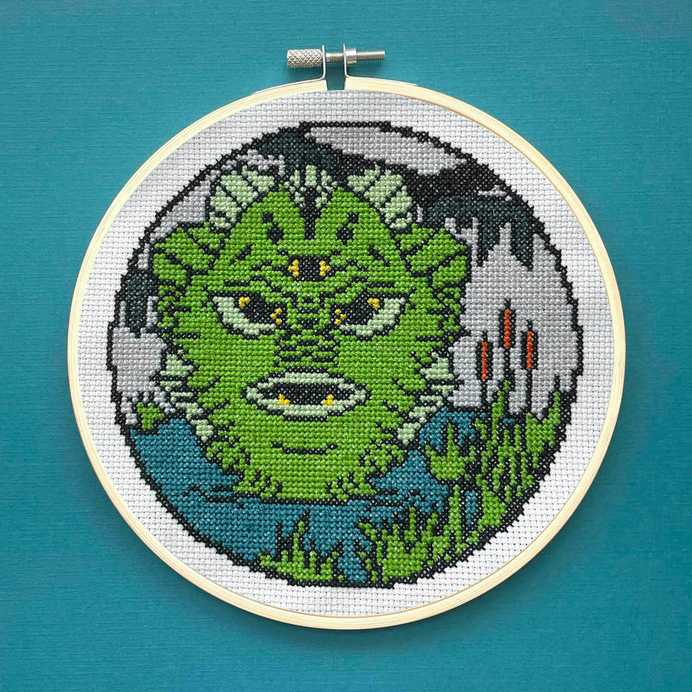 Toxic Swamp Monster Cross Stitch Kit