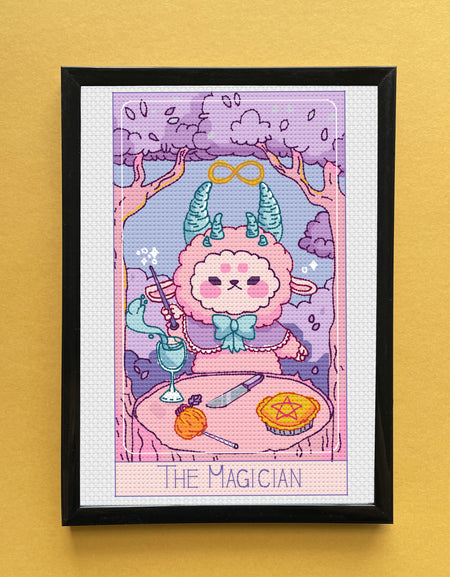 Inkeri the Goat Magician Tarot Card Cross Stitch 