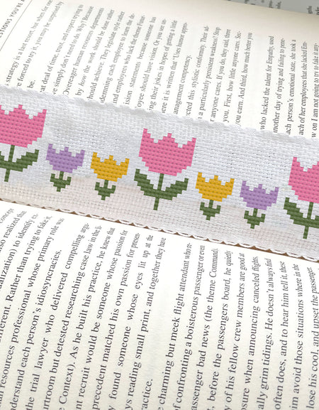 WS Tulip Bookmark Counted Cross Stitch DIY KIT