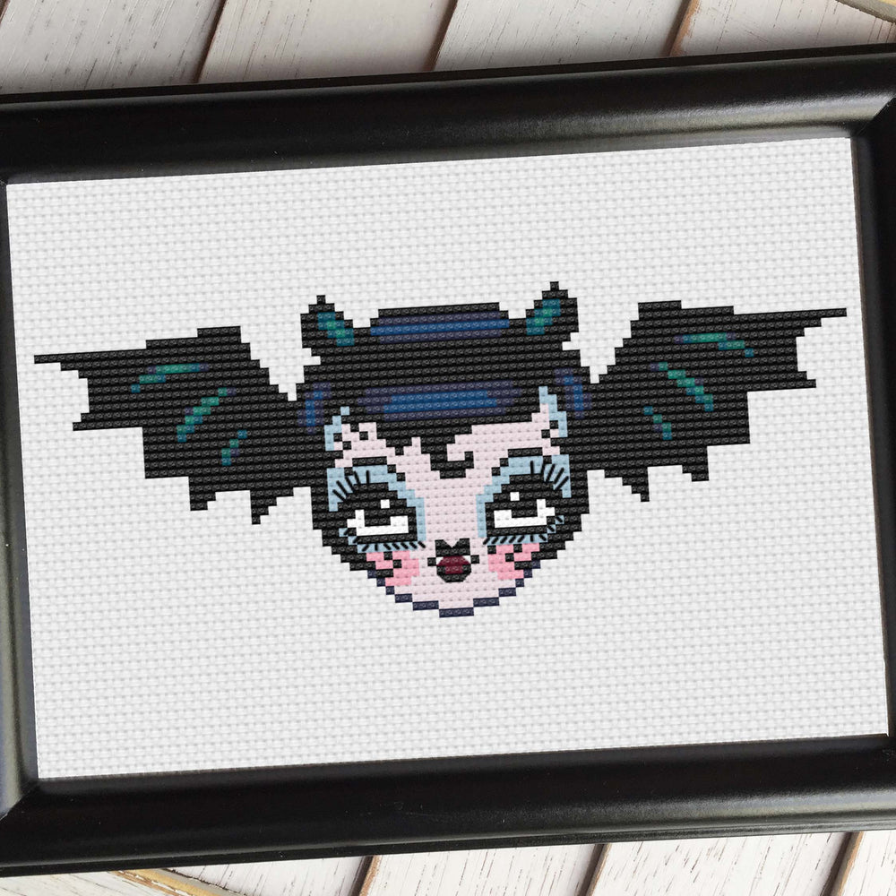 Vampire Bat Dolly by Fluff Counted Cross Stitch Kit