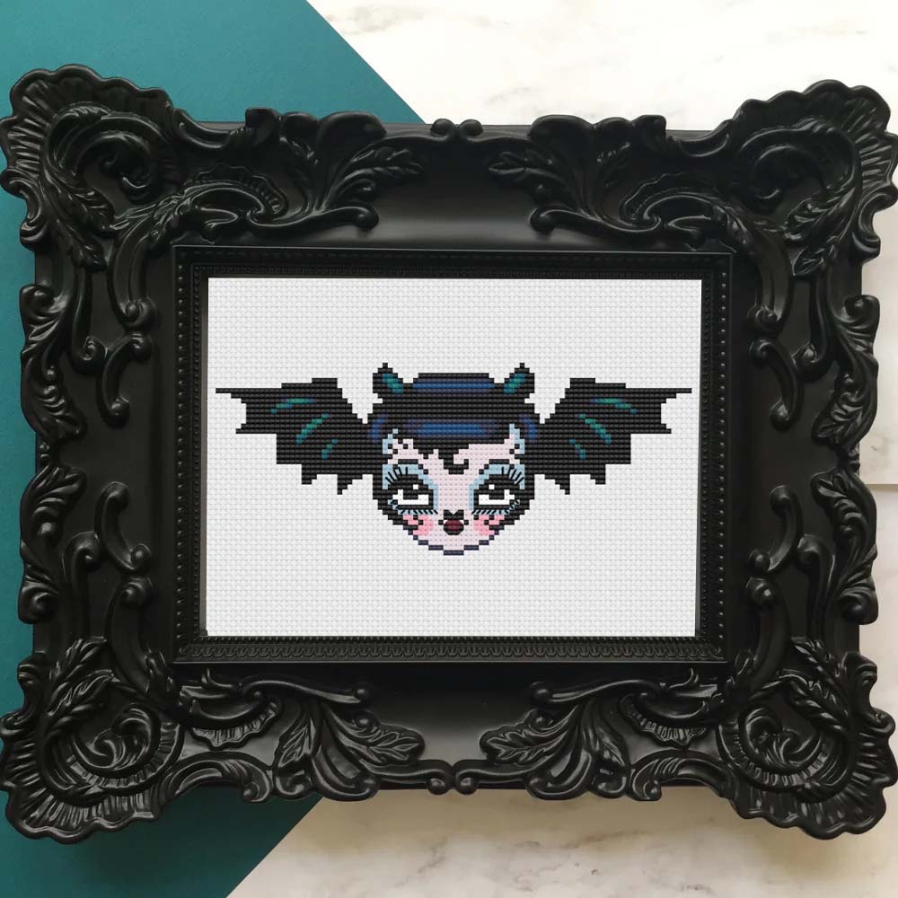 Vampire Bat Dolly by Fluff Counted Cross Stitch Kit