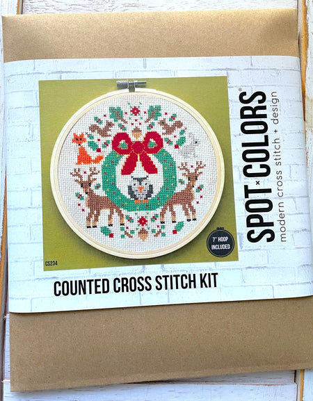 Woodland Holiday Counted Cross Stitch DIY KIT
