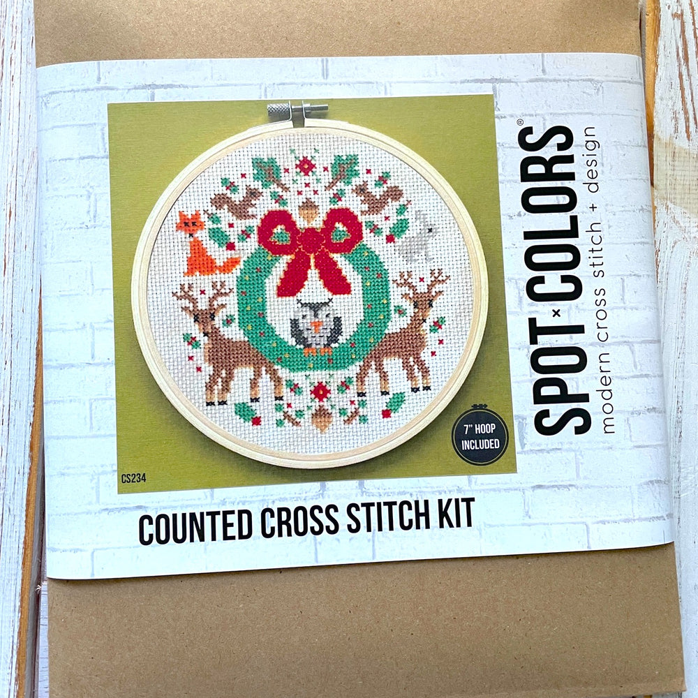 Woodland Holiday Counted Cross Stitch DIY KIT