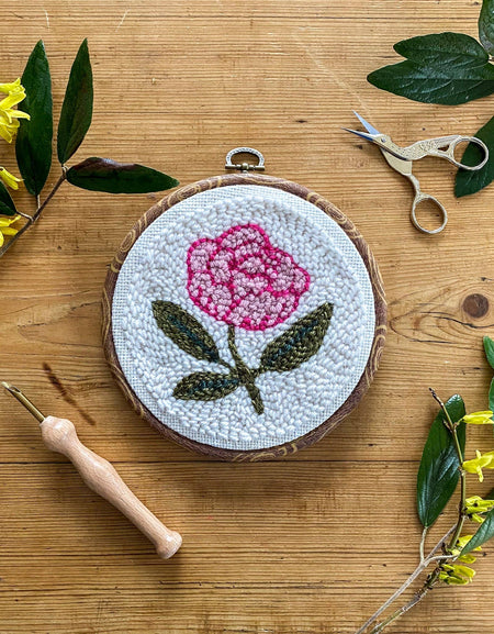 Pink Peony Punch Needle Kit