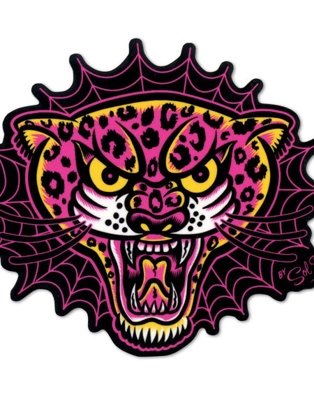 SOURPUSS PINK LEOPARD STICKER