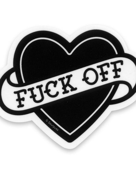SOURPUSS F*CK OFF HEART STICKER