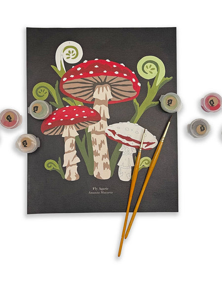 Fly Agaric Mushrooms Paint-by-Number Kit