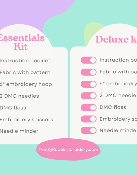 Purple Negative Space FUCK Embroidery Kit - Beginner Friendly