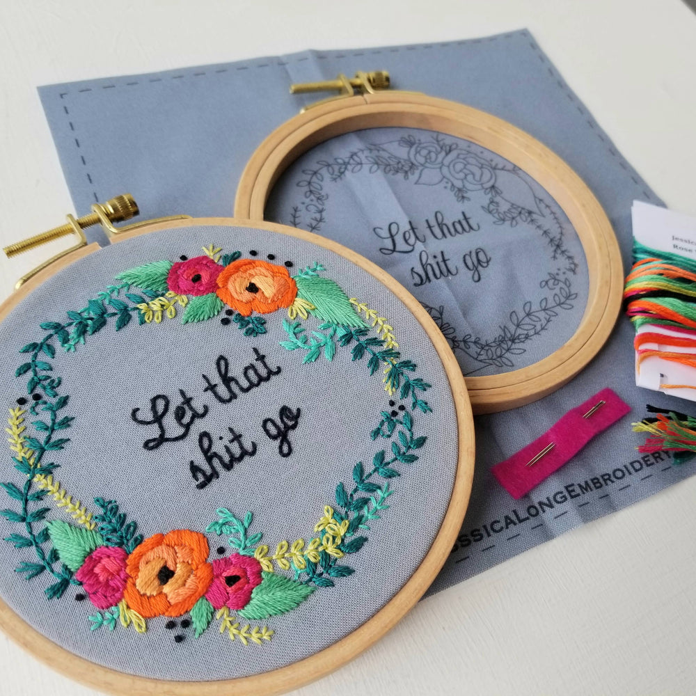 Rose Wreath Beginner Embroidery Kit