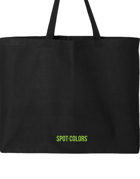 Emotional Support Cross Stitch Supplies Tote Bag Black with Green Text