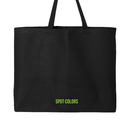 Emotional Support Cross Stitch Supplies Tote Bag Black with Green Text