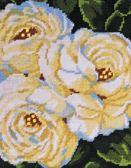 White Roses Design Works Needlepoint Kit 10"X10"