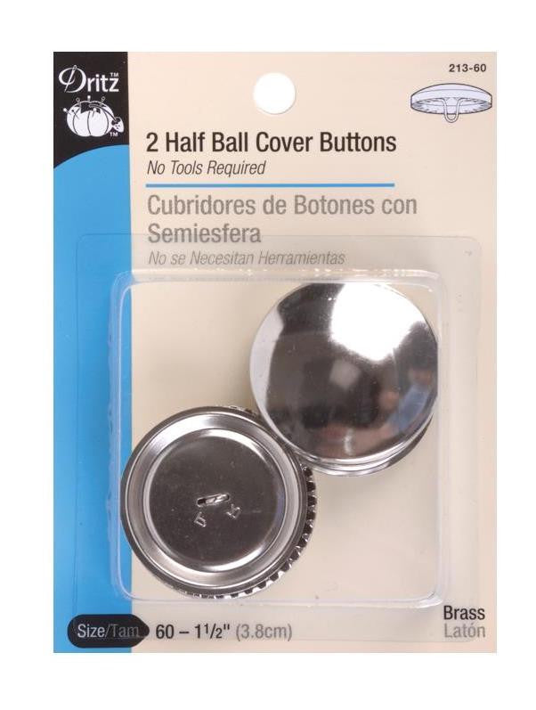 Size 60 1-1/2" 2/Pkg Half-Ball Cover Buttons