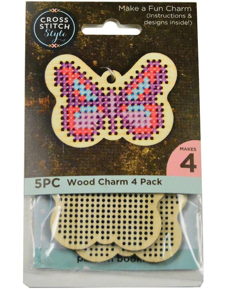 Wood Butterfly Punched For Cross Stitch