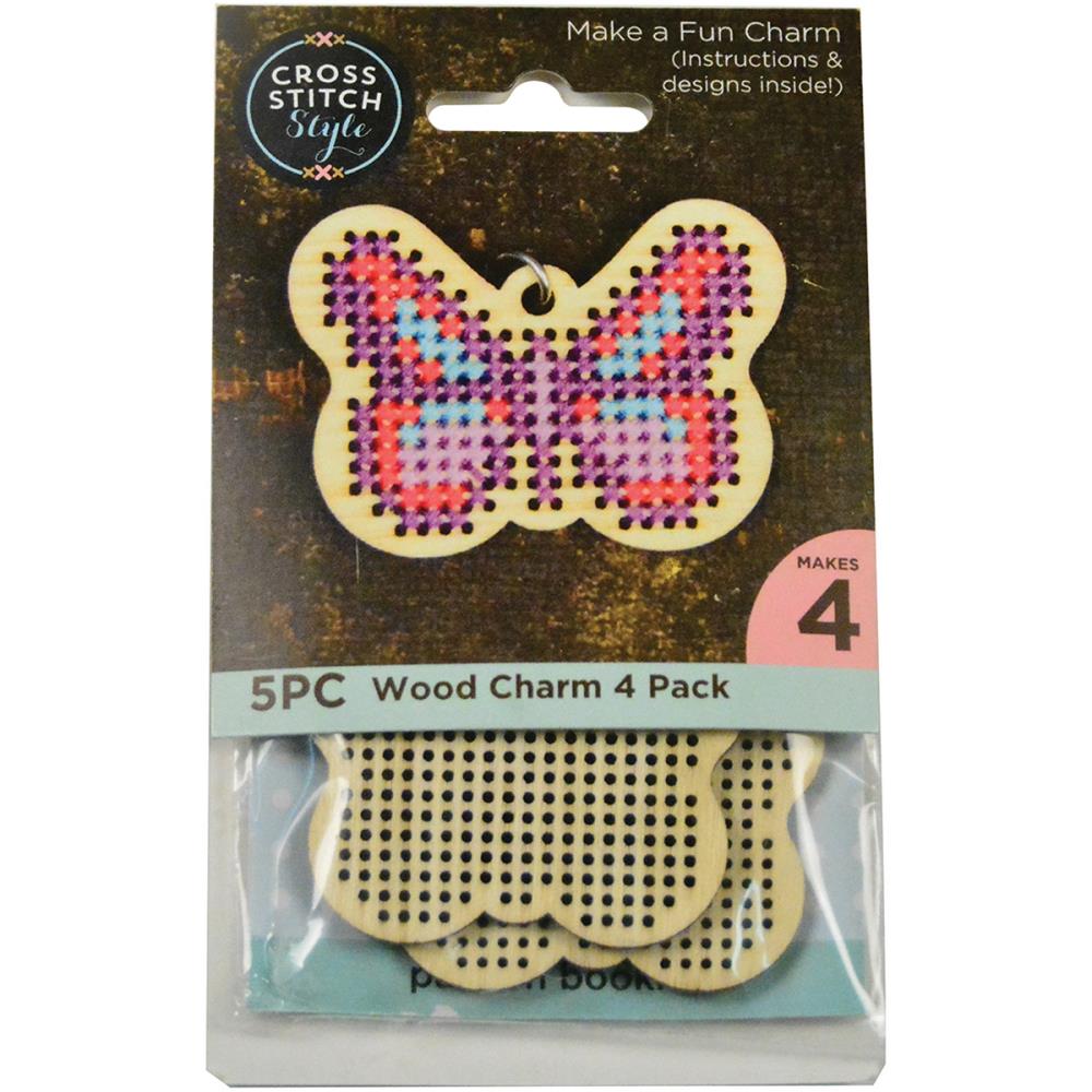 Wood Butterfly Punched For Cross Stitch