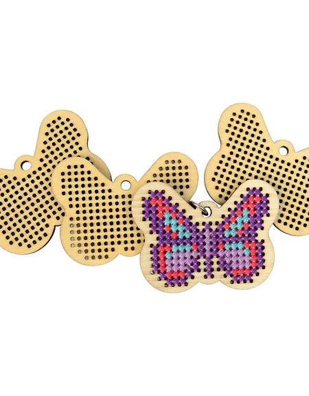 Wood Butterfly Punched For Cross Stitch
